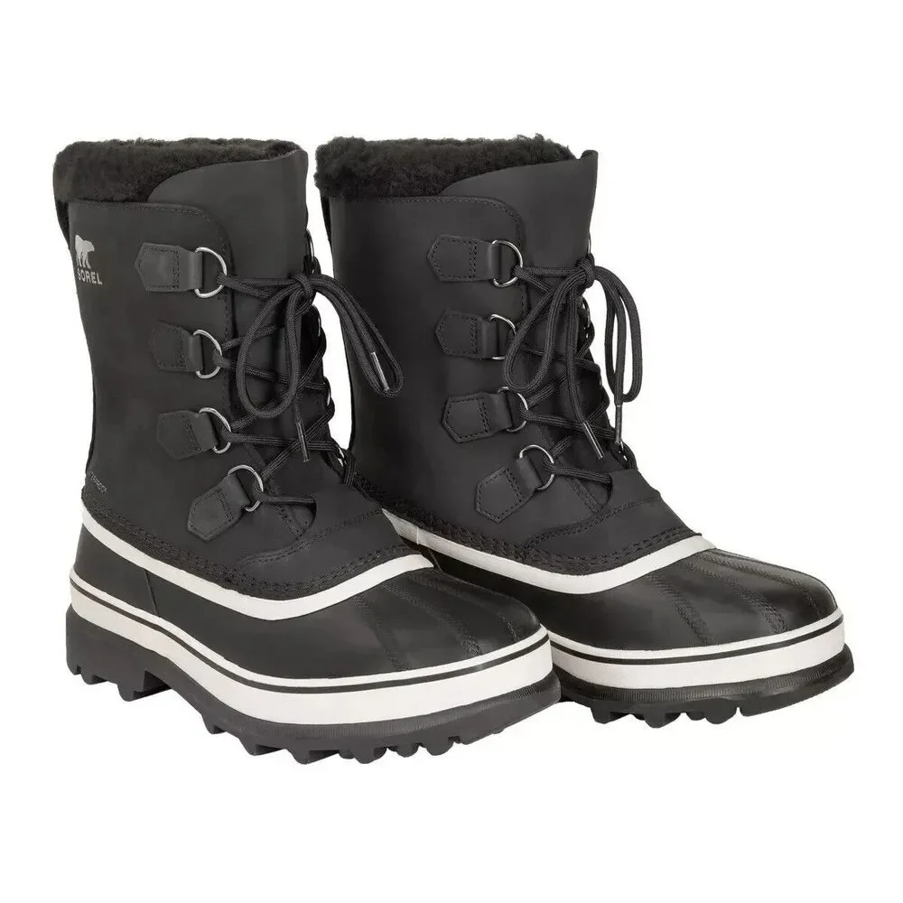 Sorel Men's 9 Women's 11 CARIBOU WP Waterproof Winter Boots Black Dark Stone NIB